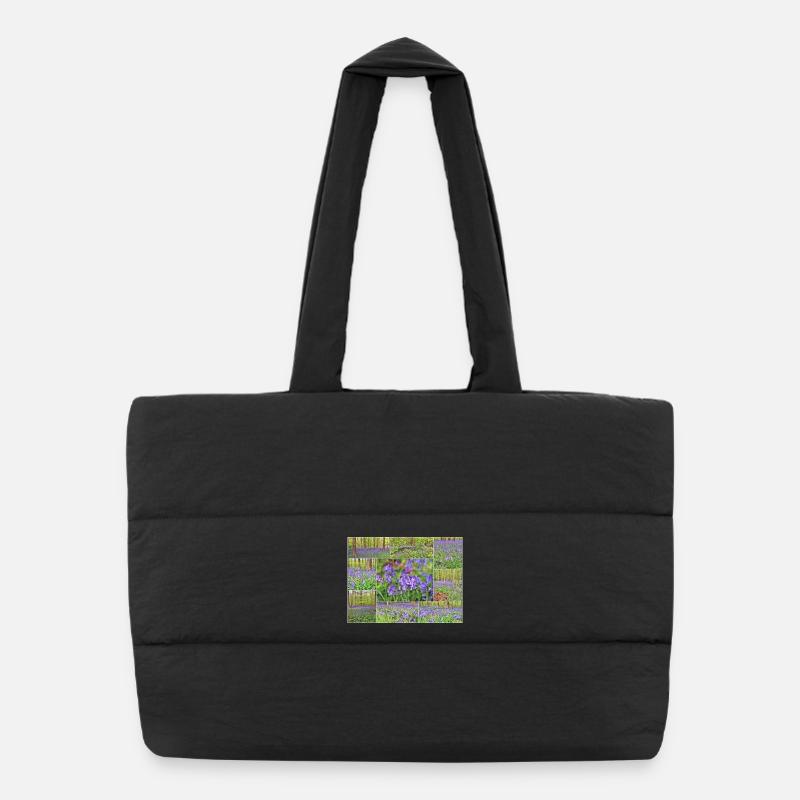 Foret violette collage jacinthe sauvage Sac shopping matelassé