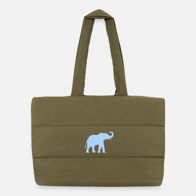 Contour de l’éléphant bleu Sac shopping matelassé