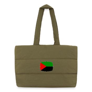Martinique drapeau rouge vert noir - Sac shopping matelassé - safari green - Devant