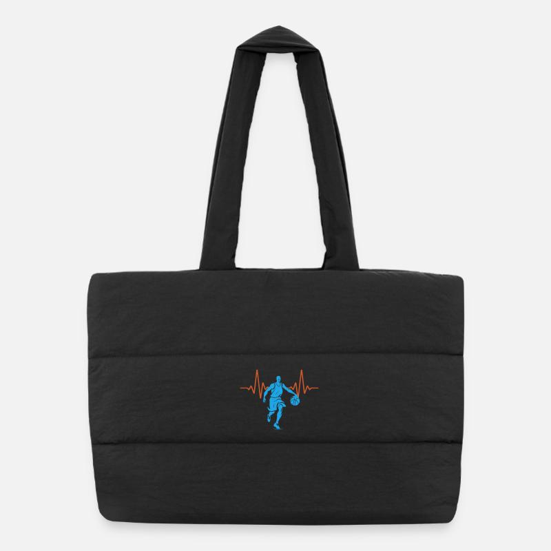 ECG Heartbeat Basketball Pulse | Couleurs changeantes Sac shopping matelassé