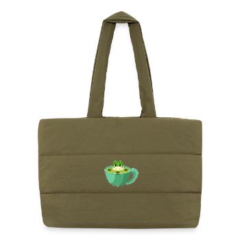 Mug grenouille - Sac shopping matelassé - safari green - Devant