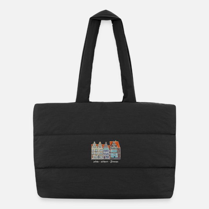 Marché de Brême, Dessin, Allemagne Sac shopping matelassé