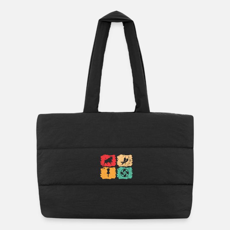 Pays basque vintage – Solar Pulse - Sac shopping matelassé - noir