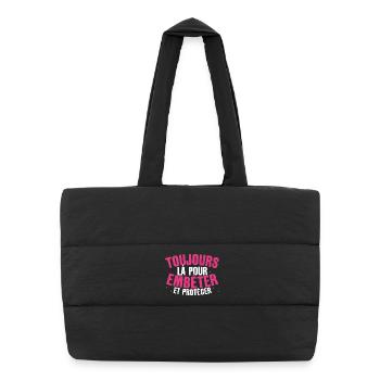 Toujours Là Pour Embêter et Protéger Cadeau Frère - Sac shopping matelassé - noir - Devant