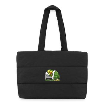 Schlavocado Avocado Schlafshirt Sleep Comfy Gesche - Puffer-Einkaufstasche - Schwarz - Vorne