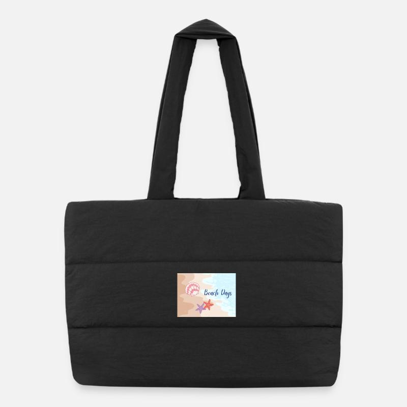 Journées à la plage Motifs de plage Étoiles de mer Sac shopping matelassé