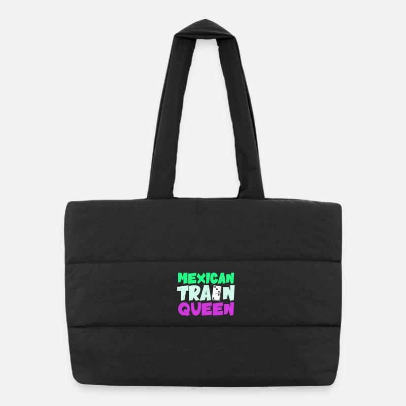 Mexican Train Domino Puffer Shopping Bag