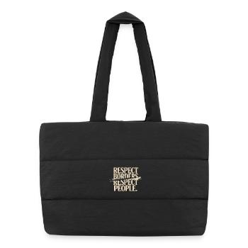Respecter les frontières Respecter les gens Groenland Proteste - Sac shopping matelassé - noir - Devant
