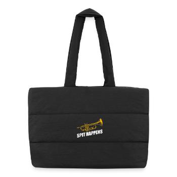 Spit happens trumpet player - Puffer Shopping Bag - black - Front