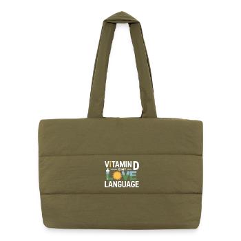 Naturopath Vitamin D Love Language Professional  - Puffer Shopping Bag - safari green - Front