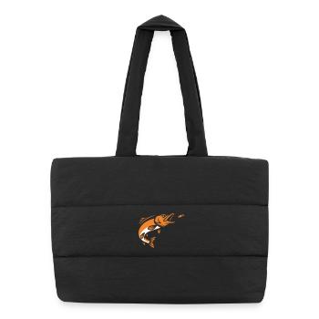 Vecteur de saut des poissons brochet - Sac shopping matelassé - noir - Devant