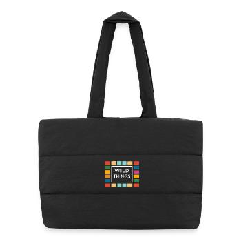 Wild Things Bunte Rahmen - Puffer-Einkaufstasche - Schwarz - Vorne