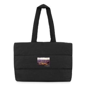 Lissabon Portugal Sonnenuntergang Skyline Souvenir - Puffer-Einkaufstasche - Schwarz - Vorne
