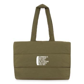 Harmonica Musican Heart Skill Passion Harmonica - Puffer Shopping Bag - safari green - Front
