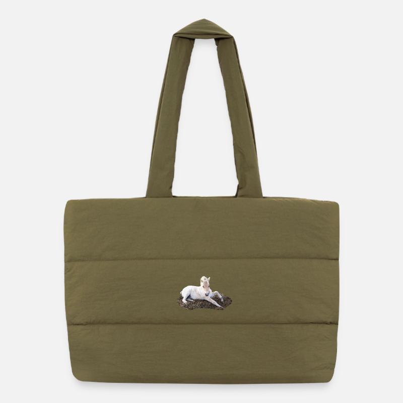 Poulain couché en paille, dessins d’animaux pour bébés Sac shopping matelassé