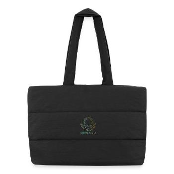 Kazakhstan steppe eagle gift - Puffer Shopping Bag - black - Front