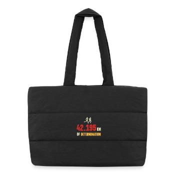 Marathon - 42 195 km de détermination - Sac shopping matelassé - noir - Devant
