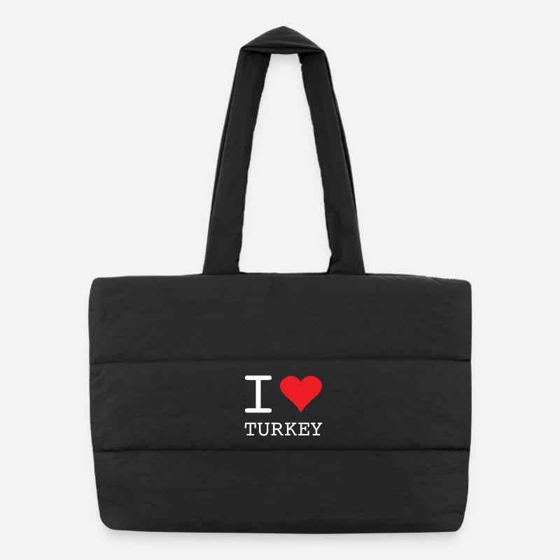 I LOVE TURKEY Türkei Puffer-Einkaufstasche
