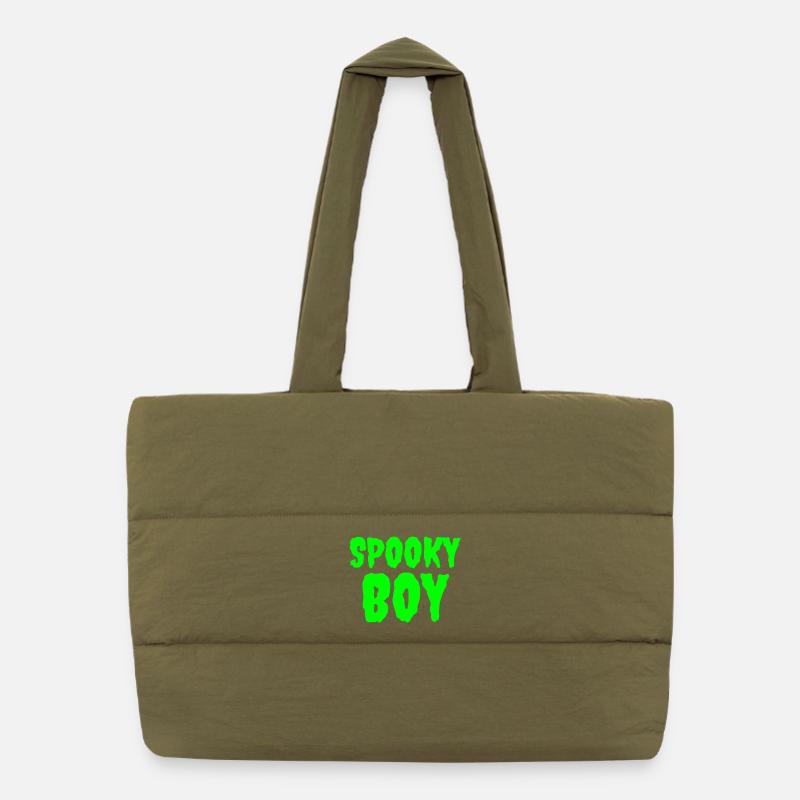 Spooky Boy Halloween Graphic Tee Puffer Shopping Bag
