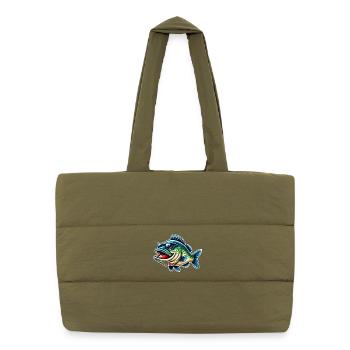 Barsch Angeln - Puffer-Einkaufstasche - safari Green - Vorne