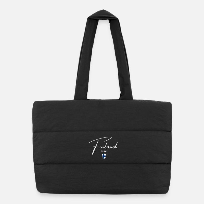 Finland, minimalist elegant design Puffer Shopping Bag