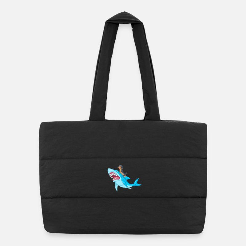 T-shirt teckel Riding Shark Sac shopping matelassé