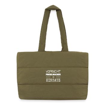 Brush maker as a vocation - Puffer Shopping Bag - safari green - Front