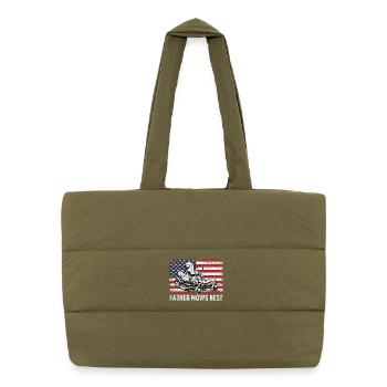 Le père tond le mieux - Sac shopping matelassé - safari green - Devant