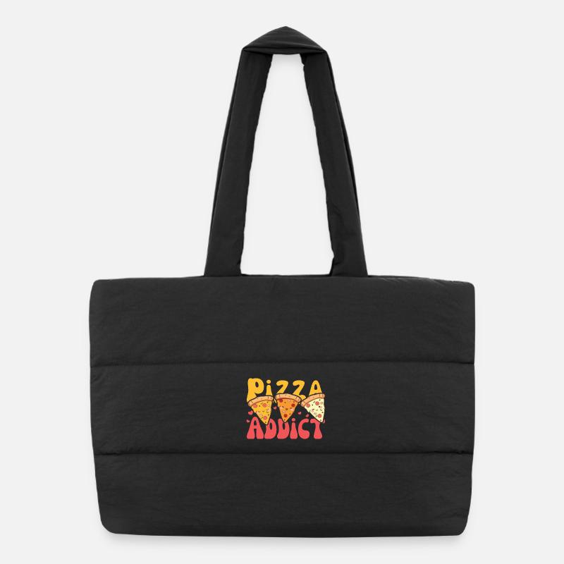 Pizza Addict à la pizza, pizzas Kawaii mignonnes, tranches de pizza sucrées Sac shopping matelassé