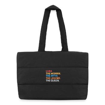 Leah The Woman The Myth The Legend The Queen - Puffer Shopping Bag - black - Front