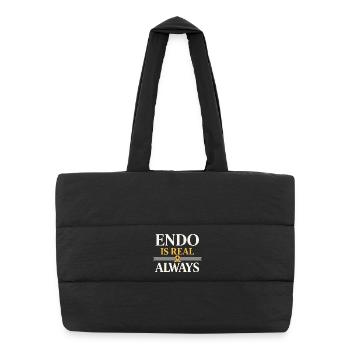 Sensibilisation à l’endométriose Guerrier de l’endo - Sac shopping matelassé - noir - Devant