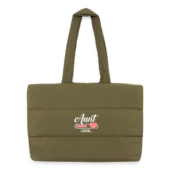 Tante lädt Herz-Grafik - Puffer-Einkaufstasche - safari Green - Vorne