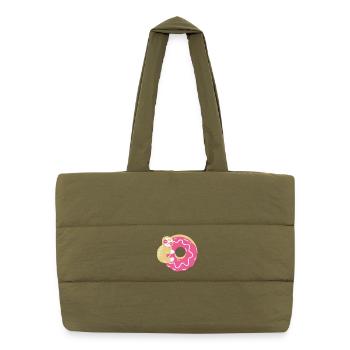 Donut und Faultier - Puffer-Einkaufstasche - safari Green - Vorne