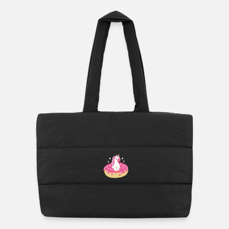 Donut und Einhorn Puffer-Einkaufstasche