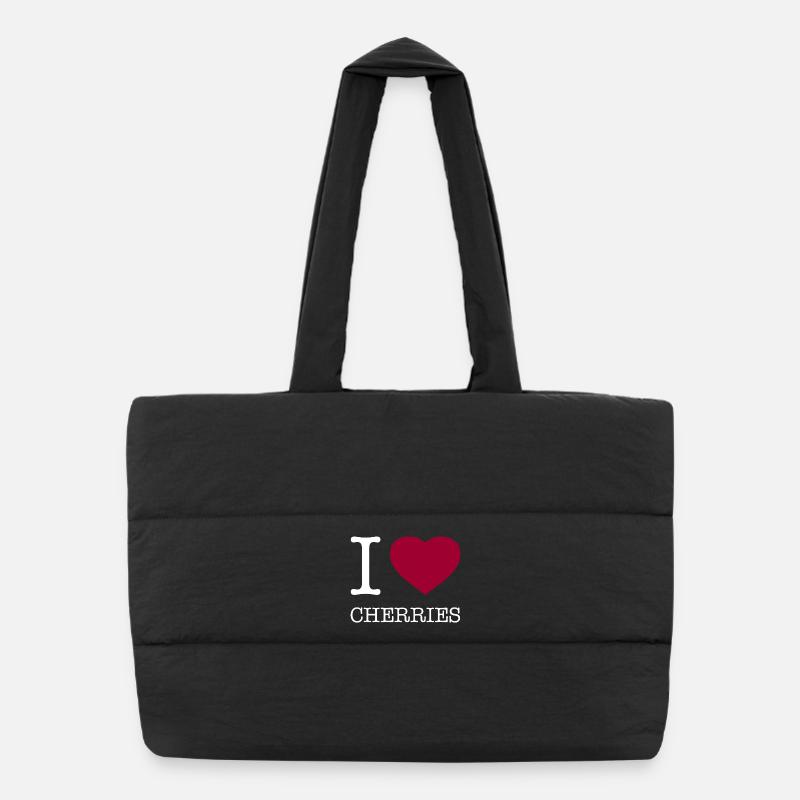 I LOVE CHERRIES Kirschen Puffer Shopping Bag