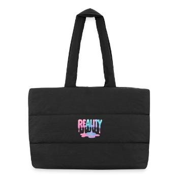 Reality - Tropfende Pastell Schrift - Puffer-Einkaufstasche - Schwarz - Vorne