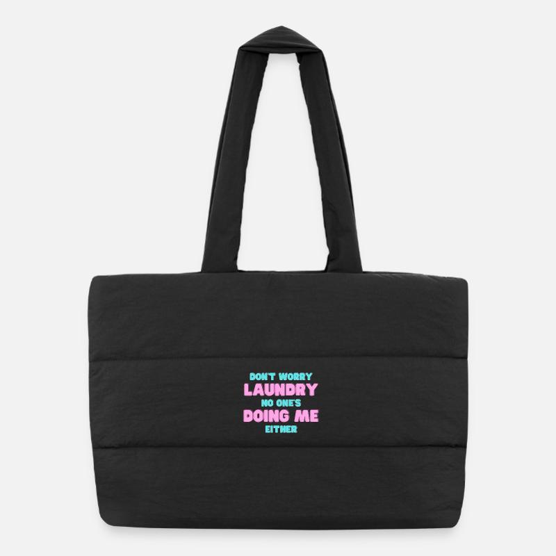 Playful Laundry Do-It-Yourself Quote Puffer Shopping Bag
