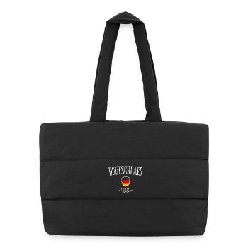 Deutscher Stolz, minimalistisches, elegantes Design - Puffer-Einkaufstasche - Schwarz - Vorne
