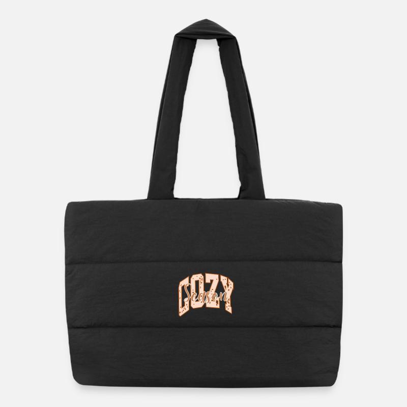 Cozy Season Explosionsmuster und fette Typografie Puffer-Einkaufstasche