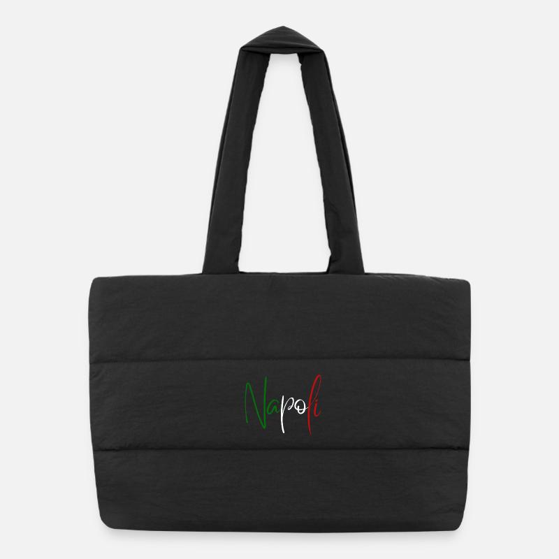 I love Naples, elegant minimalist design Puffer Shopping Bag