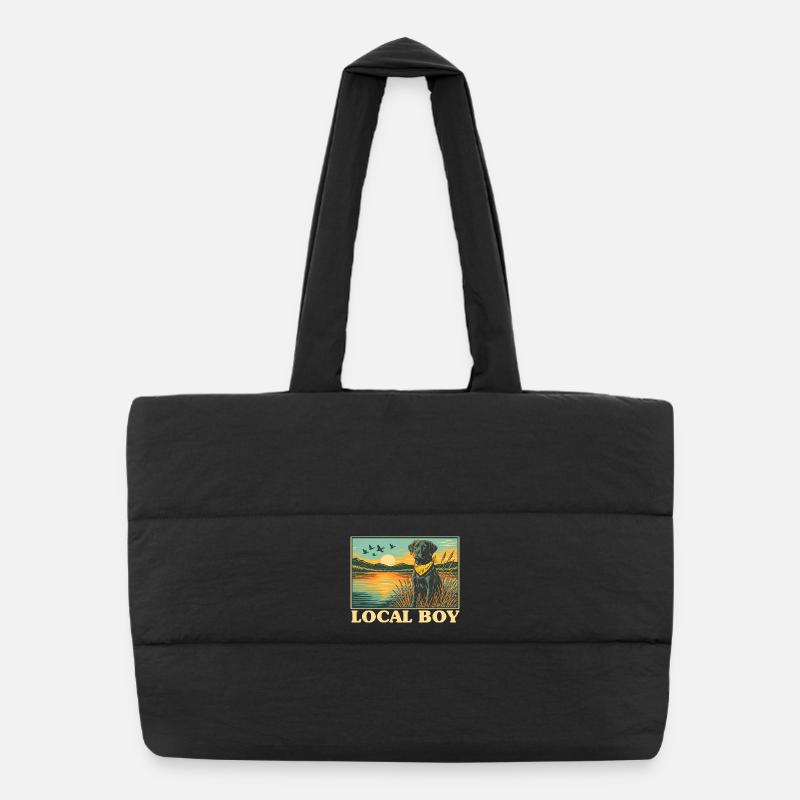 Local Boy Labrador Retriever Outdoor Hunting Puffer Shopping Bag
