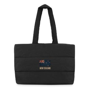 Drapeau Grunge de la Nouvelle-Zélande - Sac shopping matelassé - noir - Devant