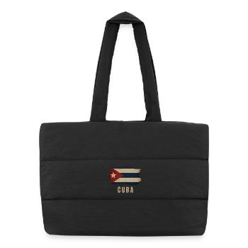 Grunge flag of Cuba, proud Cuban - Puffer Shopping Bag - black - Front