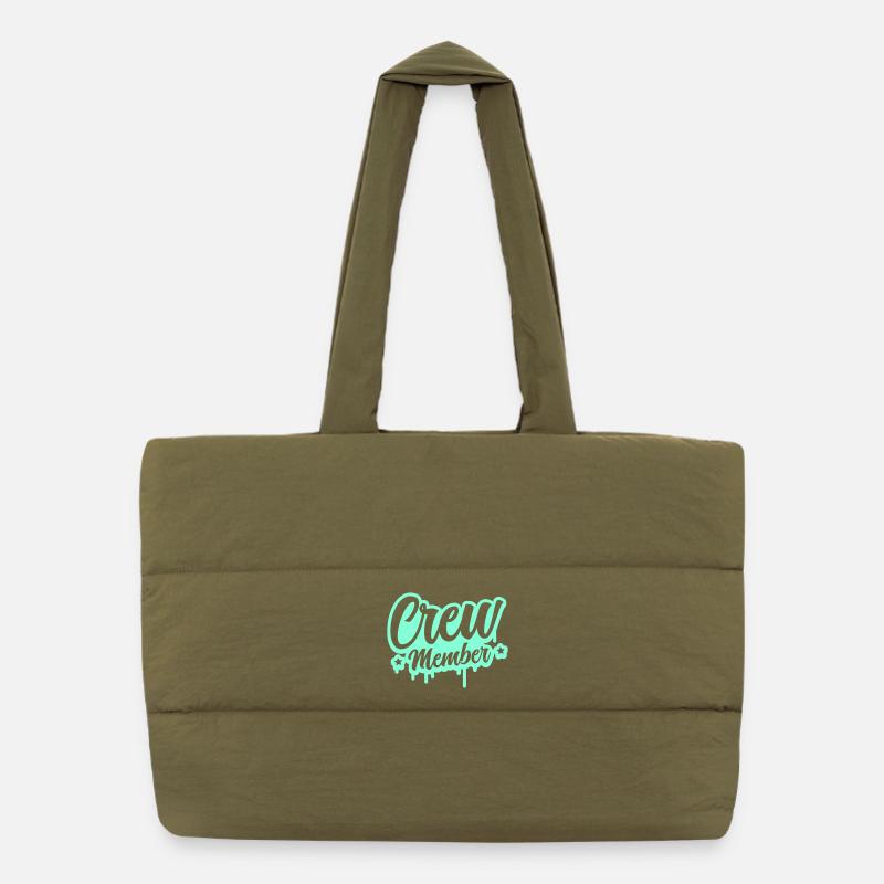 Crew Member Spritz Script Puffer Shopping Bag