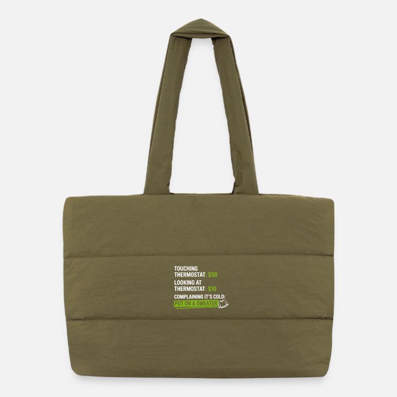 Thermostat Humor: Put On A Sweater Puffer Shopping Bag