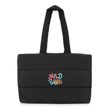 Wild Boy – Cute tiger design for kids - Puffer Shopping Bag - black - Front