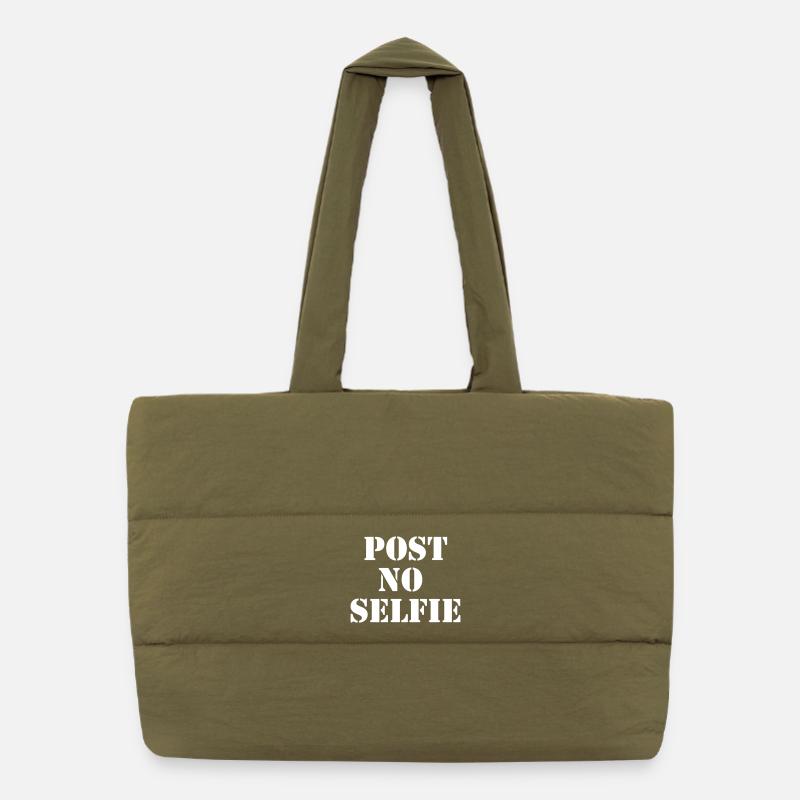 Post Pas de selfie - Urban Stencil White Sac shopping matelassé