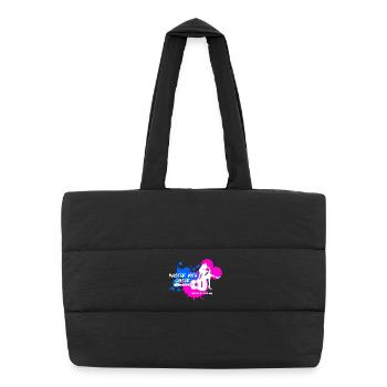 Master with guitar - Blau Pink Weiß - Puffer-Einkaufstasche - Schwarz - Vorne