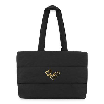 First name Emilie - Puffer Shopping Bag - black - Front