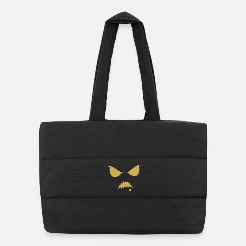 Angry Eyes Drop Mouth Puffer Shopping Bag